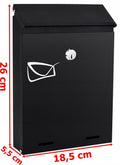 Cutie postala de exterior, pentru gard sau perete, din otel zincat, cu incuietoare, 26x6x19cm, gri inchis