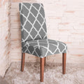 Set 4 huse universale pentru scaun, marime universala, poliester si spandex, 45 x 60 cm, gri alb