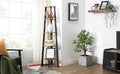 VASAGLE Raft de colt cu 5 etaje, tip biblioteca, cadru metal si polite lemn, 33x34x159cm, industrial, maro rustic si negru