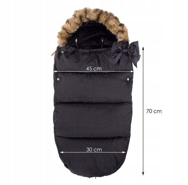 Sac iarna de bebelusi pentru carucior, marime universala, 90x45cm, negru