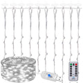 Ghirlanda luminoasa tip perdea 300 LED-uri, 3x3m, pentru interior, alimentare USB, alb rece