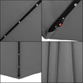 Umbrela de gradina cu brat lateral banana, iluminare LED, cu husa, 300cm, gri