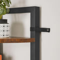VASAGLE Biblioteca de colt cu 5 etaje, cadru metalic, 150x30x30cm, stil industrial maro rustic si negru