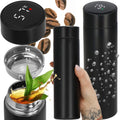 Cana termos Smart, inox, display LED, afisare temperatura, 500ml, 23cm, negru