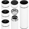 Cana termos Smart, inox, display LED, afisare temperatura, 500ml, 23cm, alb