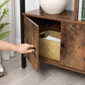VASAGLE Biblioteca cu 4 rafturi si dulap inferior cu 2 usi, stil industrial, 74x30x155cm, maro rustic