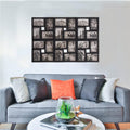 Rama foto de perete, colaj de 24 fotografii, 57x86cm, negru
