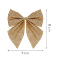 Set 6 ornamente pentru bradul de Craciun, fundita, 8cm, auriu