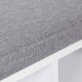 VASAGLE Banca pentru hol cu suport pentru pantofi, 10 compartimente, cu perna, 104x48x30cm, alb