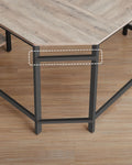 VASAGLE Birou de colt in forma de L, cu 2 rafturi de depozitare, 138x138x75cm, industrial, gri si negru