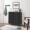 SONGMICS Comoda cu cadru metalic si 8 sertare din textil, stil industrial, 80x30x82cm, maro rustic si negru