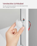VASAGLE Masa de toaleta cu oglinda, iluminare LED, 2 sertare si 3 compartimente deschise, 80x40x140cm, modern, alb
