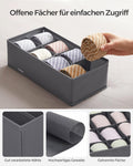SONGMICS Organizatoare dulap sau sertar, set 8 cutii de depozitare a lenjeriei de corp, pliabile, 64x48x10cm, gri