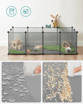SONGMICS Tarc pentru animale de companie, din plastic, DIY, configurabil, 143x73x46cm, gri
