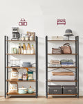 VASAGLE Biblioteca tip scara 80x30x153 cm, 5 rafturi deschise, stil industrial, maro rustic