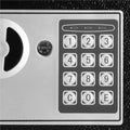 Seif electronic standard cu cifru si cheie, 170x230x170 mm, Otel, Negru