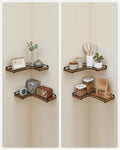 VASAGLE Set de 2 rafturi plutitoare de colt in forma de L, stil industrial, 40x29x14cm, maro rustic și negru