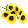Buchet de flori artificiale din poliester, 2 fire de floarea soarelui, 57cm
