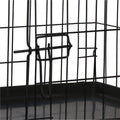 Cusca pentru animale, 2 usi, Pliabila din metal, L, Negru, 59x50x42 cm