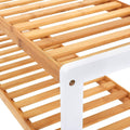 SONGMICS Raft de depozitare din bambus, cu 3 niveluri, 26x70x55cm, alb si maro