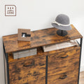 VASAGLE Dulap pantofi din MDF cu 4 usi basculante, pentru 12-20 perechi, 98x30x95cm, maro rustic si negru