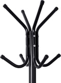 VASAGLE Cuier pentru haine, din otel, tip pom, cu 12 carlige, 176cm, negru