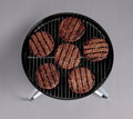 Gratar rotund, din otel, cu suport cromat, tava din inox, 43x37cm, negru