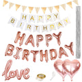 Set 48 baloane si decoratiuni, Happy Birthday, argintiu, roz