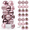 Set globuri de Craciun, 20 bucati, 3 modele, 4cm, roz