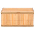 Set 3 cutii organizatoare din bambus, cu capac, diverse dimensiuni, maro