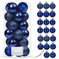 Set globuri de Craciun, 20 bucati, 3 modele, 4cm, albastru inchis