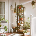 VASAGLE Raft cu 5 etaje, tip biblioteca, cadru metal si polite lemn, 40x30x153cm, industrial, maro rustic si negru