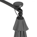 Umbrela de gradina cu brat lateral banana, iluminare LED, cu husa, 300cm, gri