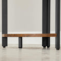 VASAGLE Biblioteca de colt cu 5 etaje, cadru metalic, 150x30x30cm, stil industrial maro rustic si negru