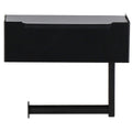 Suport hartie igienica din otel cu sertar depozitare, sistem montare inclus, 22cm, negru bej