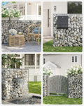 SONGMICS Cos de gabioane pentru pietre, otel galvanizat, 100x90x30cm, argintiu