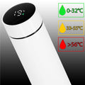Cana termos Smart, inox, display LED, afisare temperatura, 500ml, 23cm, alb