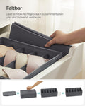 SONGMICS Organizatoare dulap sau sertar, set 8 cutii de depozitare a lenjeriei de corp, pliabile, 64x48x10cm, gri