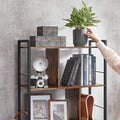 VASAGLE Biblioteca din lemn cu 5 nivele, stil industrial, 30x74x150cm, maro rustic