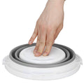 Lighean pliabil, rotund, din plastic si silicon, 31x24cm, 10litri, gri