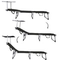 Sezlong pliabil cu parasolar, 188x57x38cm, sarcina 120kg, gri antracit