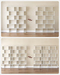 VASAGLE Biblioteca, raft cu 6 unitati de depozitare, pentru living, din lemn, 24x190x70cm, alb
