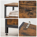 VASAGLE Dulap pantofi din MDF cu 4 usi basculante, pentru 12-20 perechi, 98x30x95cm, maro rustic si negru