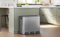 SONGMICS Cos de gunoi din inox cu 3 compartimente colectare selectiva, cu galeti interioare, 3x18litri, argintiu si negru