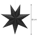 Stea decorativa 3D din hartie ajurata, 50cm, neagra