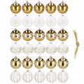 Set globuri de Craciun cu modele de sarbatori, 30 bucati, 5cm, alb auriu