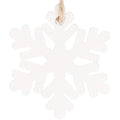 Decoratiune brad fulg de zapada din lemn, set 6 bucati, 4cm, alb