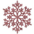 Decoratiune brad fulg de zapada, set 12 bucati, 10cm, roz