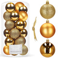 Set globuri de Craciun, 20 bucati, 3 modele, 4cm, auriu