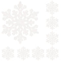 Decoratiune brad fulg de zapada, set 8 bucati, 8cm, alb